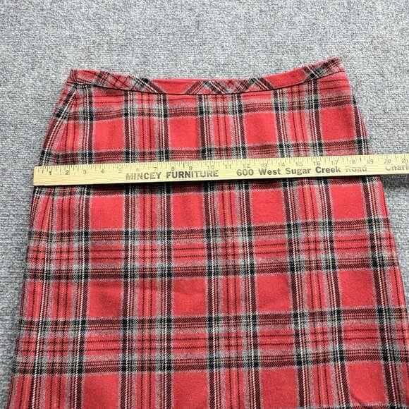 Liz Claiborne Skirt Womens 10 Red Gray Tartan Plaid Academia Preppy Schoolgirl - Picture 6 of 11
